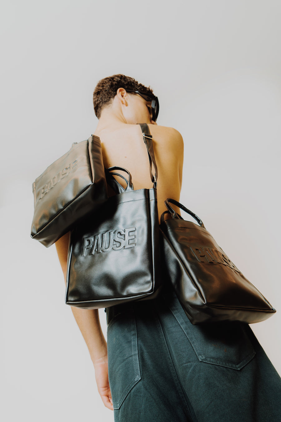 PAUSE 'Faux Leather' embossed Tote Bag