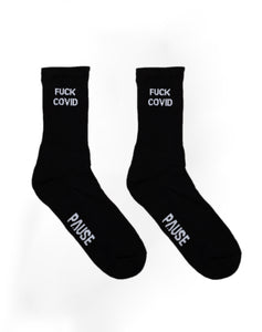 PAUSE 'Fuck Covid' Black Socks