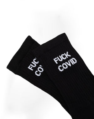 PAUSE 'Fuck Covid' Black Socks